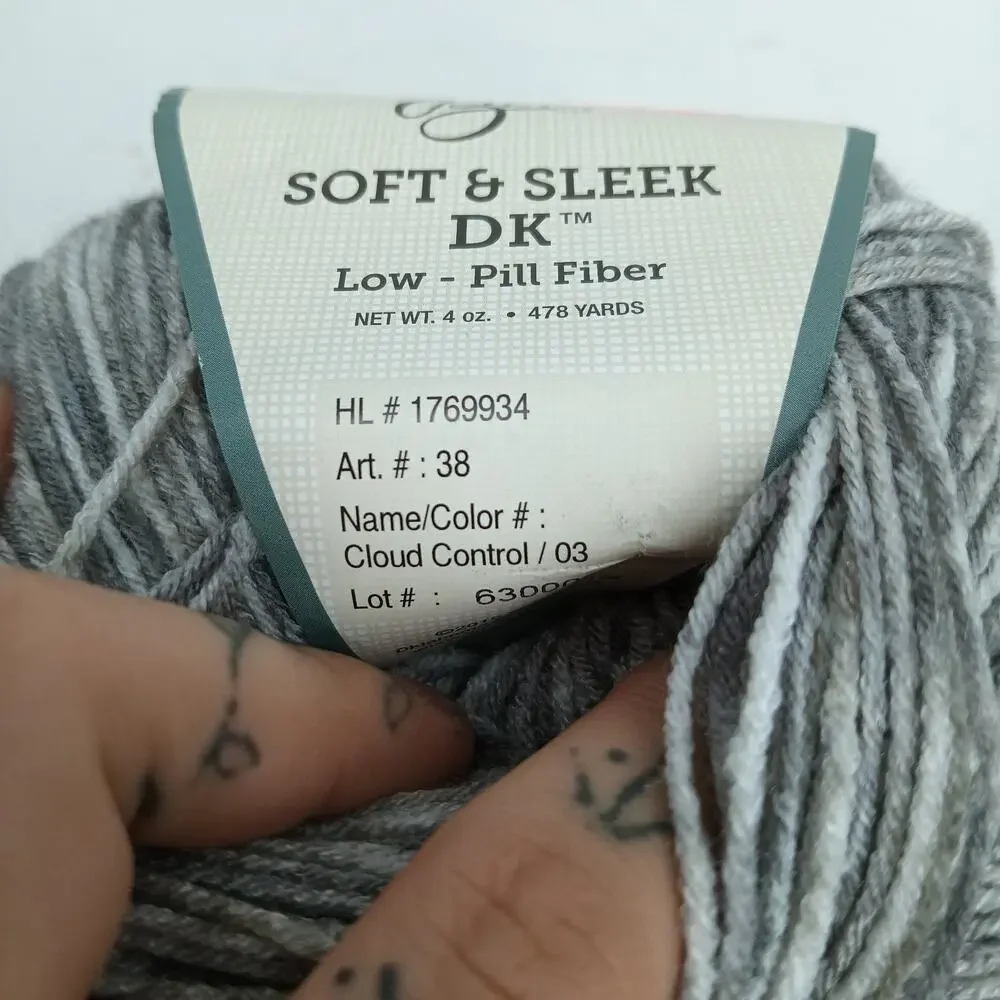 Lot of 2 Yarn Bee - Soft & Sleek DK - Color Cloud Control 4oz 478 Yds